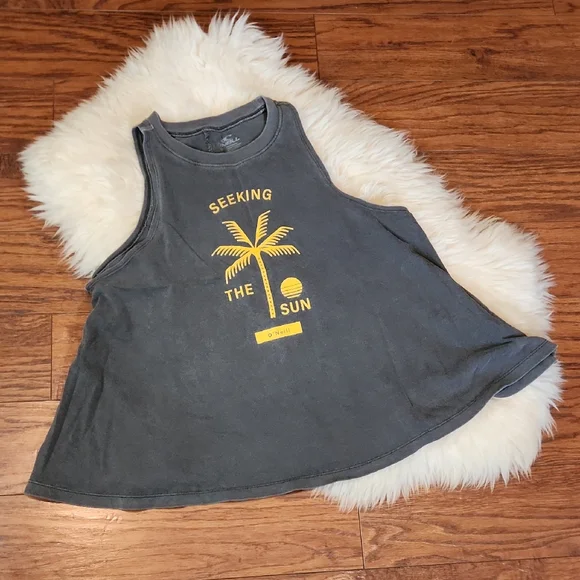 O'Neill Stonewashed Gray Graphic Swing Tanktop - Picture 1 of 5